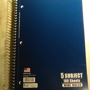 5 Subject Notebook-Blue, NEW-Last ONE